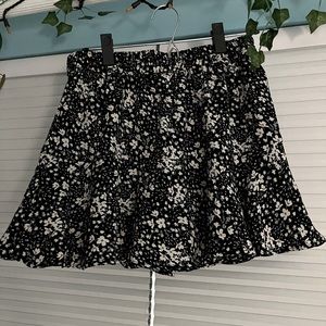 Black Floral Skort